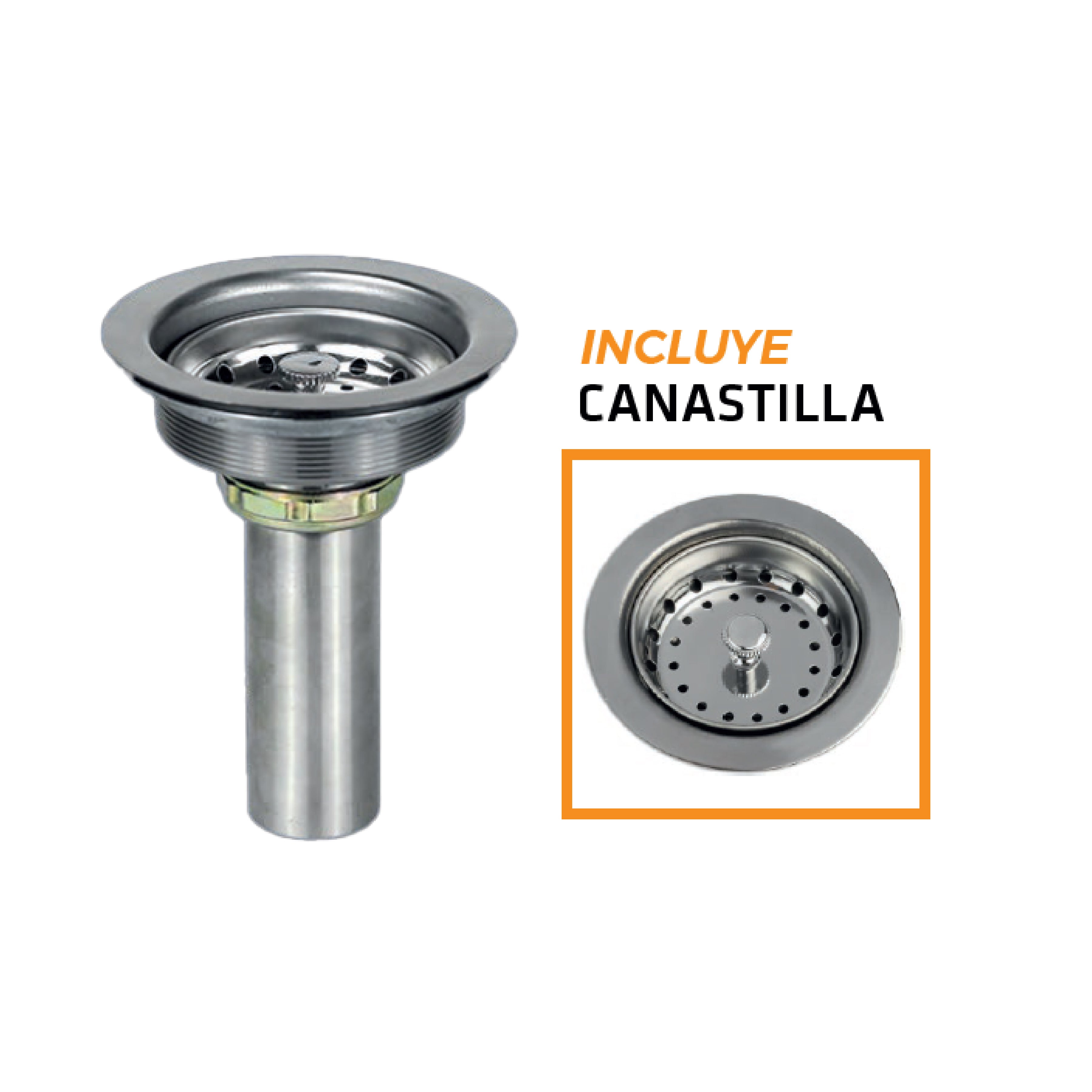 Desagüe Canastilla de Bronce Cromado 4" Caja LB-9100 Fratelli